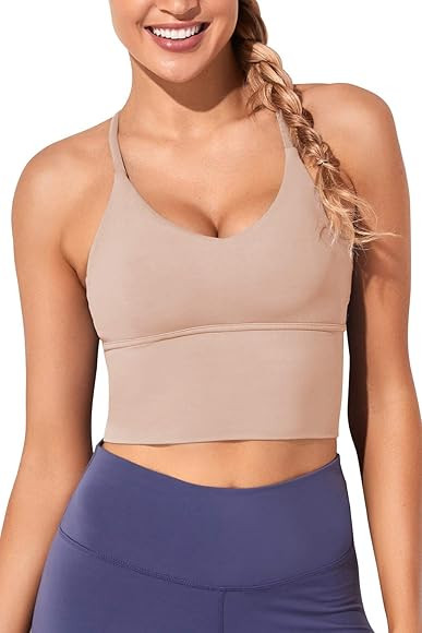 Women Sports Bras Longline Fitness Crop Tops Tank Gym Camisole Yoga Workout Running Shirts | Amazon (US)