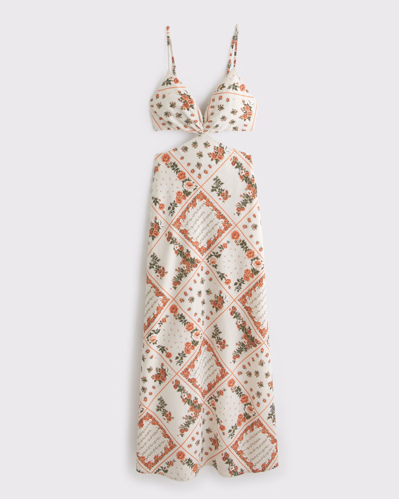 The A&F Julia Slip Cutout Maxi Dress | Abercrombie & Fitch (US)
