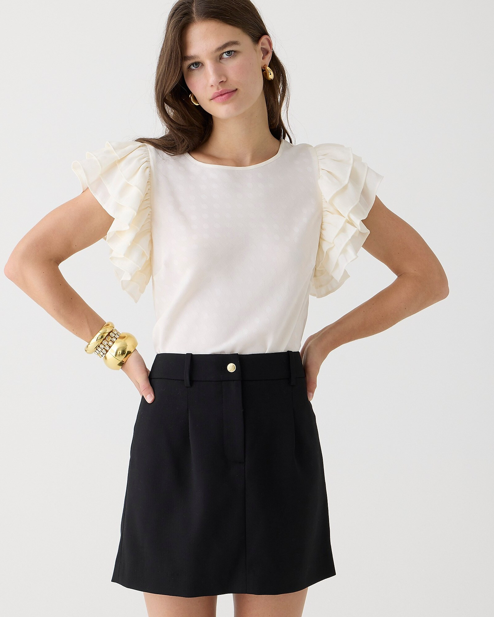 Ruffle-sleeve top | J. Crew US