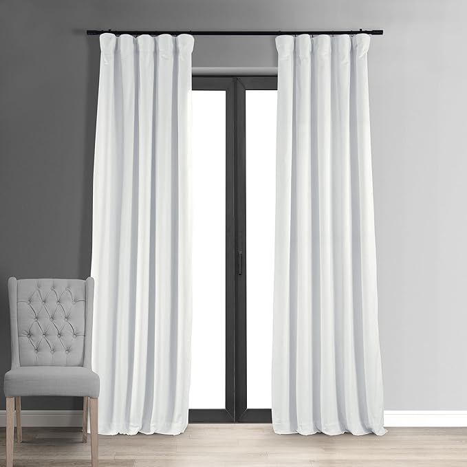 HPD Half Price Drapes Signature Velvet Thermal Blackout Curtains for Living Room 84 Inch Long (1 ... | Amazon (US)