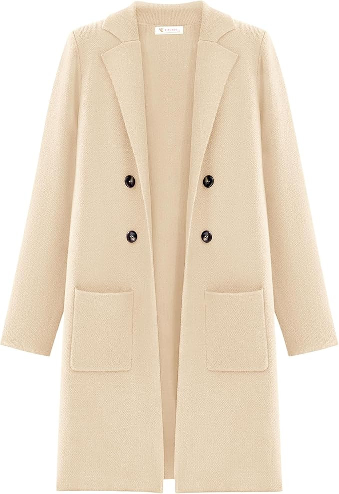 KIRUNDO Cardigan Sweaters for Women 2025 Fall Open Front Knit Sweater Jackets Business Casual Lon... | Amazon (US)