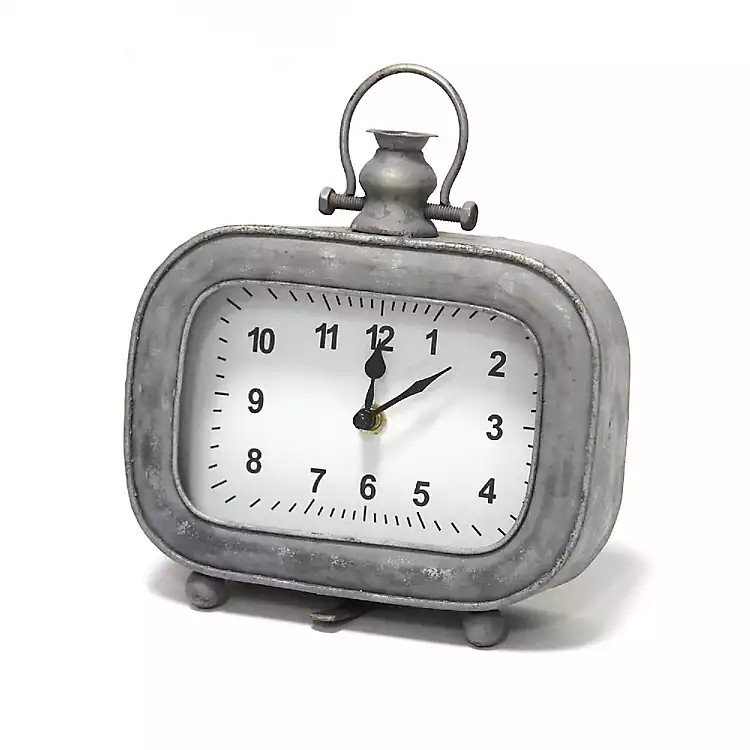 Vintage Galvanized Tabletop Clock | Kirkland's Home