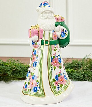 Southern Living Sweet Christmas Collection Floral Santa Figurine | Dillard's