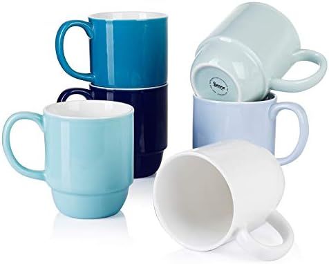 Sweese 609.003 Stackable Mug Set - 21 Ounce Large Coffee Mugs for Coffee, Tea, Hot Cocoa, Set of ... | Amazon (US)