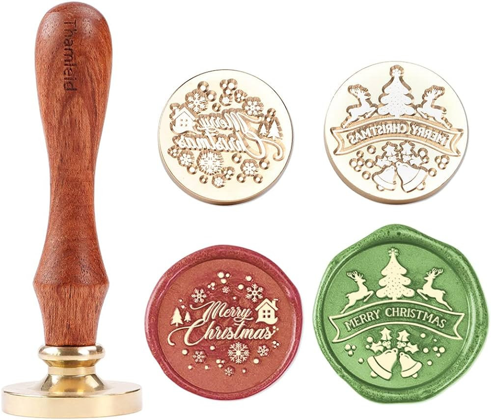 Thamleid Merry Christmas Wax Seal Stamp, Christmas Deer Sealing Stamp for Letters Gift Cards Pack... | Amazon (US)