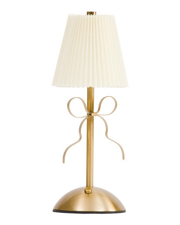 11.75in Metal Rechargeable Bow Touch Lamp | TJ Maxx