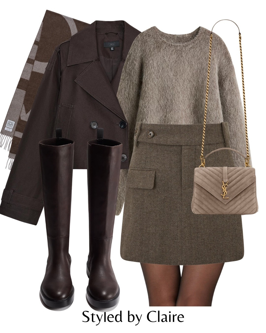THAT ODD MUSE SKIRT🙋🏽‍♀️
Tags: Zara cropped trench jacket chocolate brown tweed mini mohair knit jumper oversized H&M knee high leather boots fashion autumn transitional inspo outfit ideas chic women’s style city break office work wear capsule wardrobe statement 

#LTKautumn #LTKshoes #LTKstyletip