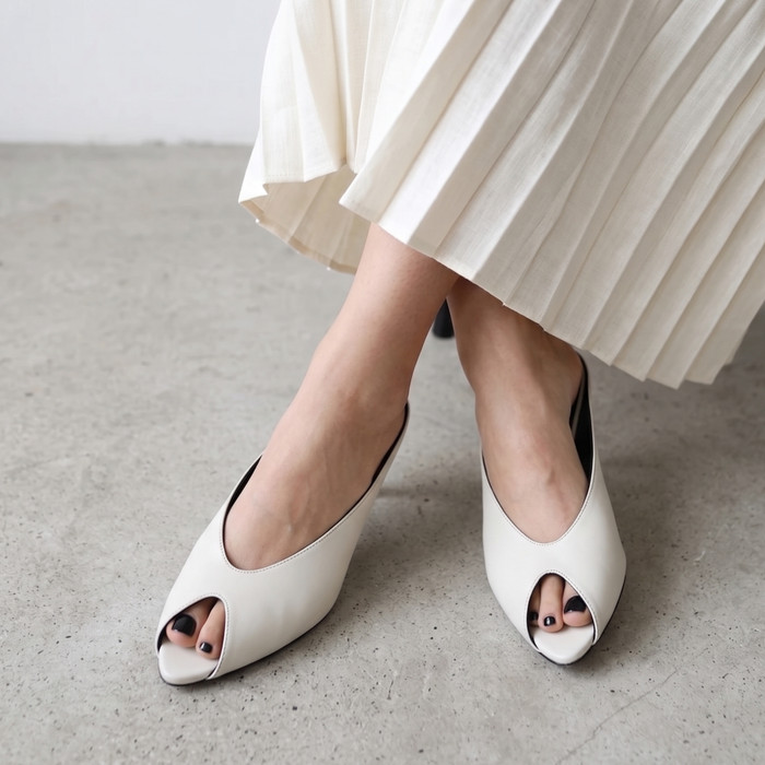 Audrey Peeptoe Leather Mule | Nordstrom