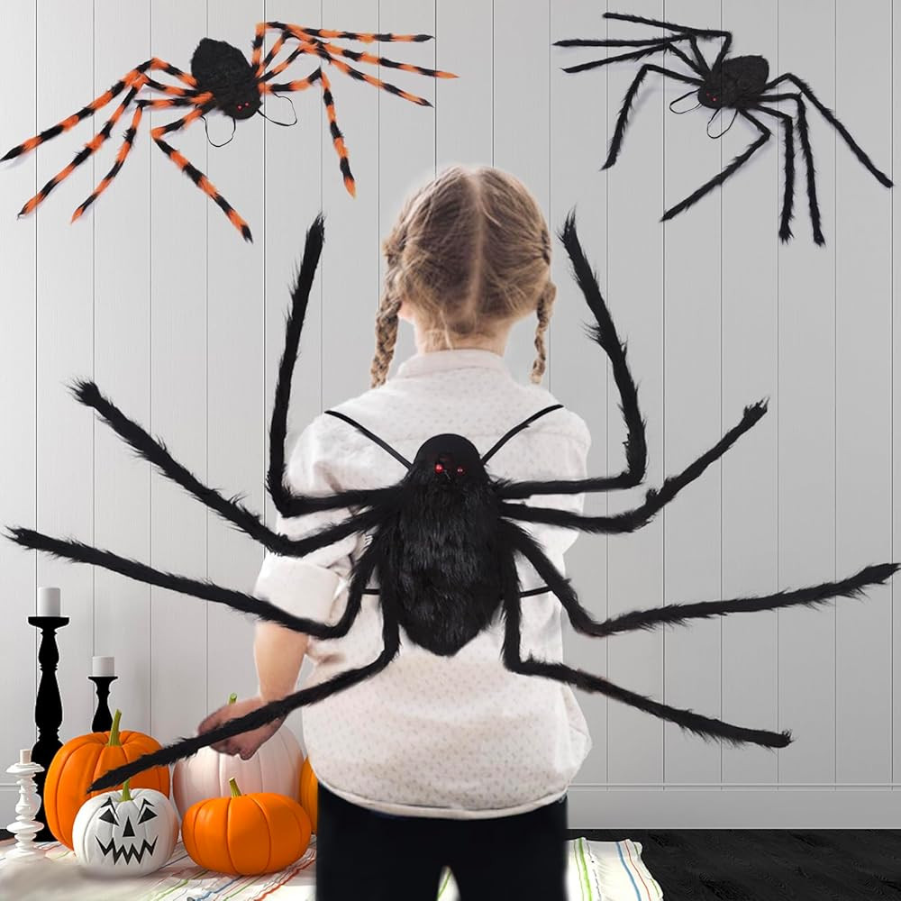 Halloween Spider Costume Party Decorations - Candy Props With Straps for Kids Realistic Decor | Amazon (US)