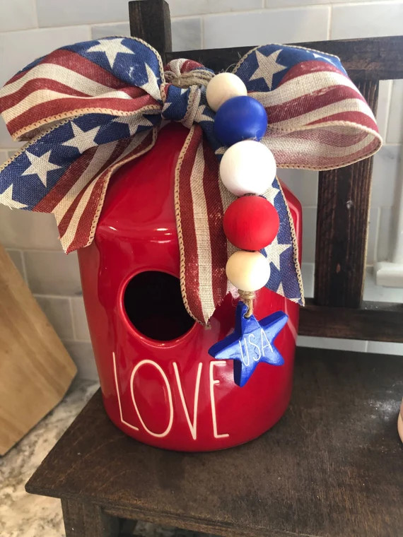 Patriotic Wood Bead Garland | Etsy (US)