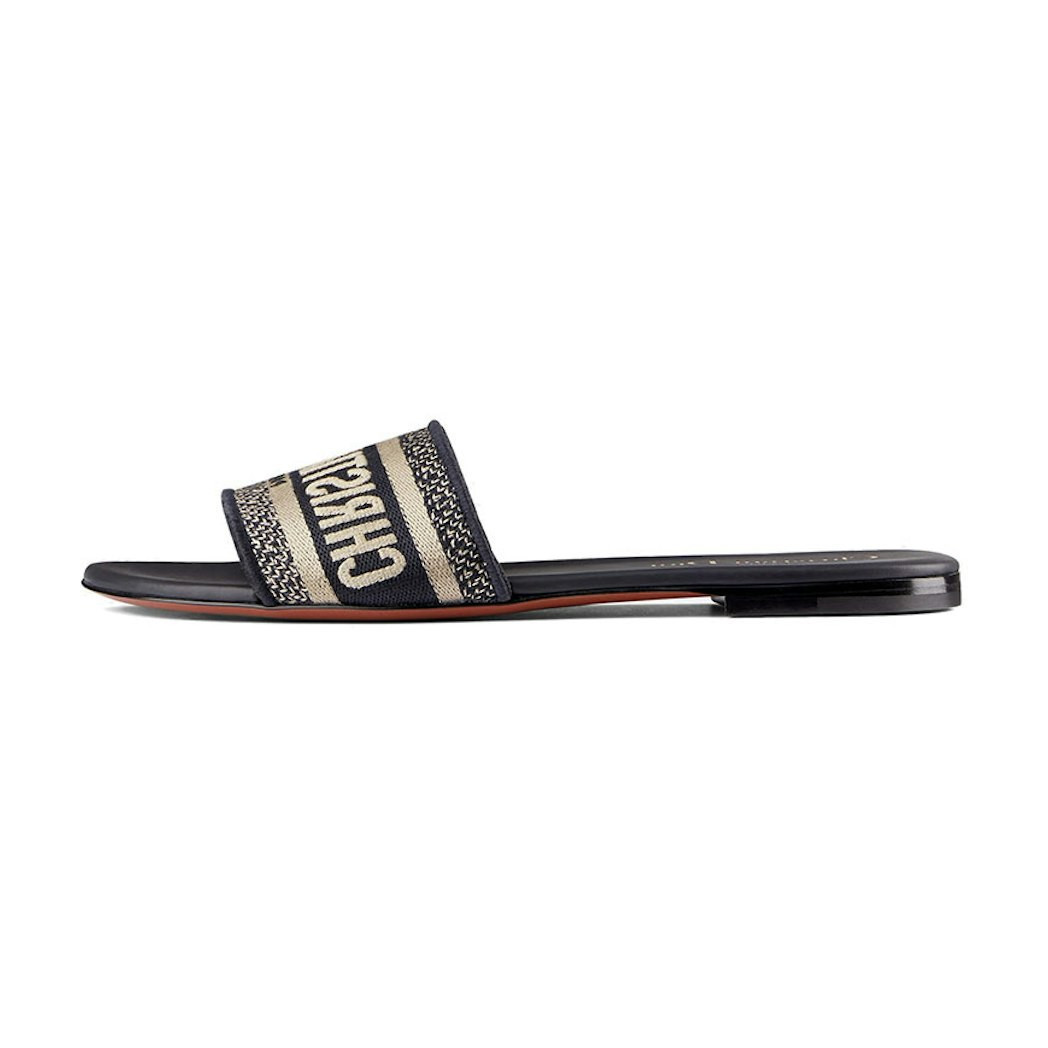 (W) Dior Embroidered Flat Slide 'Deep Blue' US 6W | Novelship