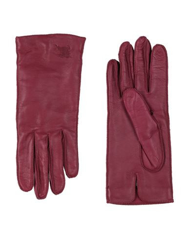 Burberry Woman Gloves Burgundy Size 6.5 Lambskin, Cashmere, Silk | YOOX (US)