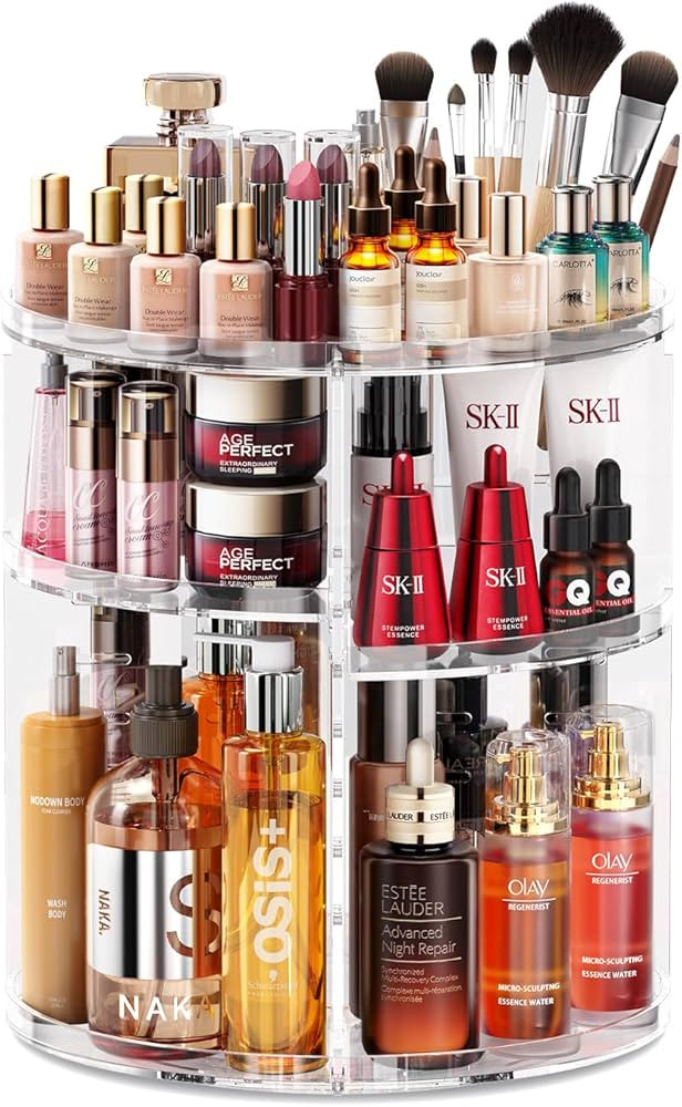 Auxmir Makeup Organsier, 360 Degree Rotating Cosmetic Organiser for Perfume Jewellery, 7 Adjustab... | Amazon (UK)