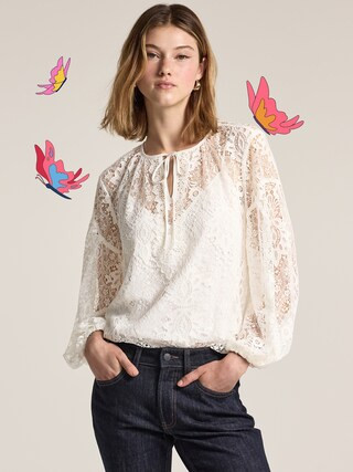 Old Navy x Anna Sui Lace Applique Top | Old Navy (US)