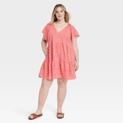 Women's Flutter Short Sleeve Mini Skater Dress - Universal Thread™ | Target