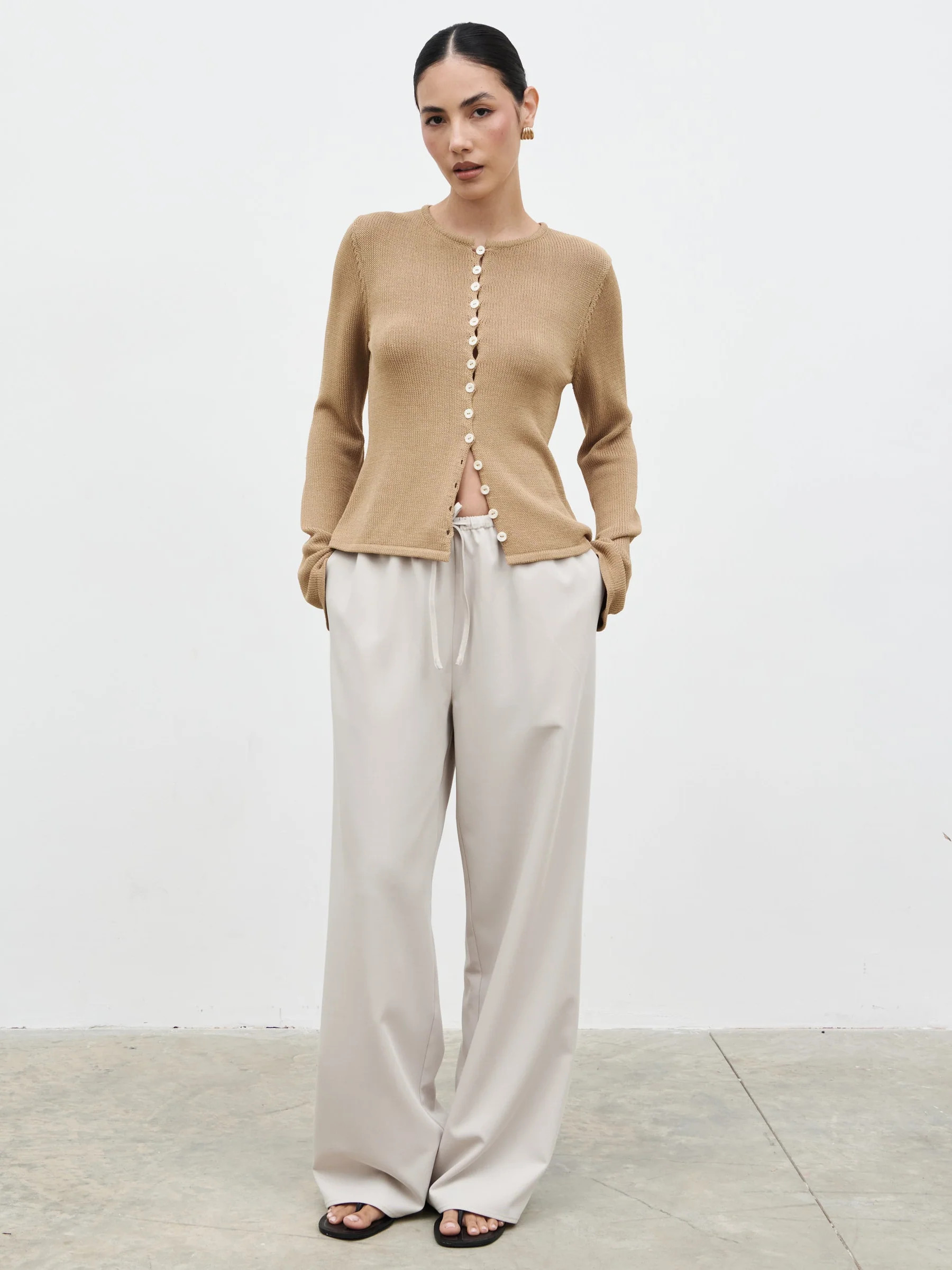 Kendall Rustic Button Down Knit Top | Pretty Lavish (UK)