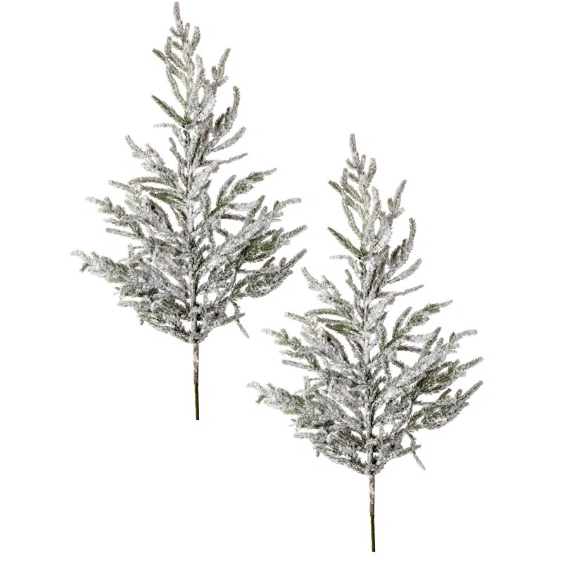 Snowy Natural Touch Norfolk Pine Branch | Wayfair North America