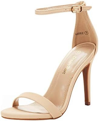 DREAM PAIRS Women's High Heels Flower Ankle Strap Stilettos Round Open Toe Dressy Sexy Sandals | Amazon (US)