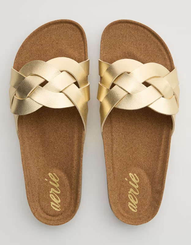 Aerie Braided Strap Cork Sandal | American Eagle Outfitters (US & CA)