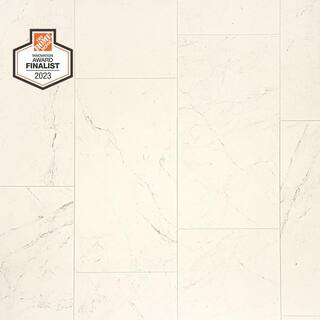 TrafficMaster Emerson White Residential Vinyl Sheet Flooring 12 ft. Wide x Cut to Length U8530407... | The Home Depot