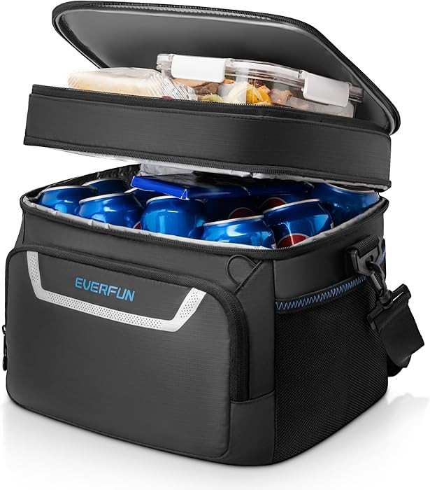 EVERFUN Small Compact Cooler Bag 24/48 Can Insulated Lunch Box Double Deck Soft Leak-Proof Waterp... | Amazon (US)