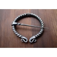 Hand Forged Iron Penannular Brooch, Celtic Cloak Pin | Etsy (US)