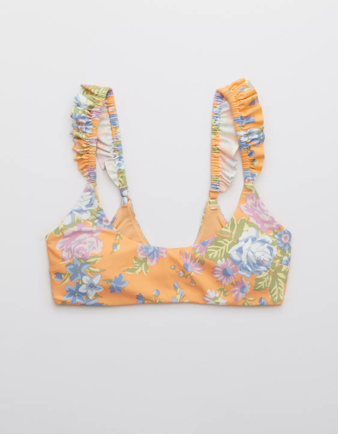 Aerie Printed Ruffle Scoop Bikini Top | American Eagle Outfitters (US & CA)