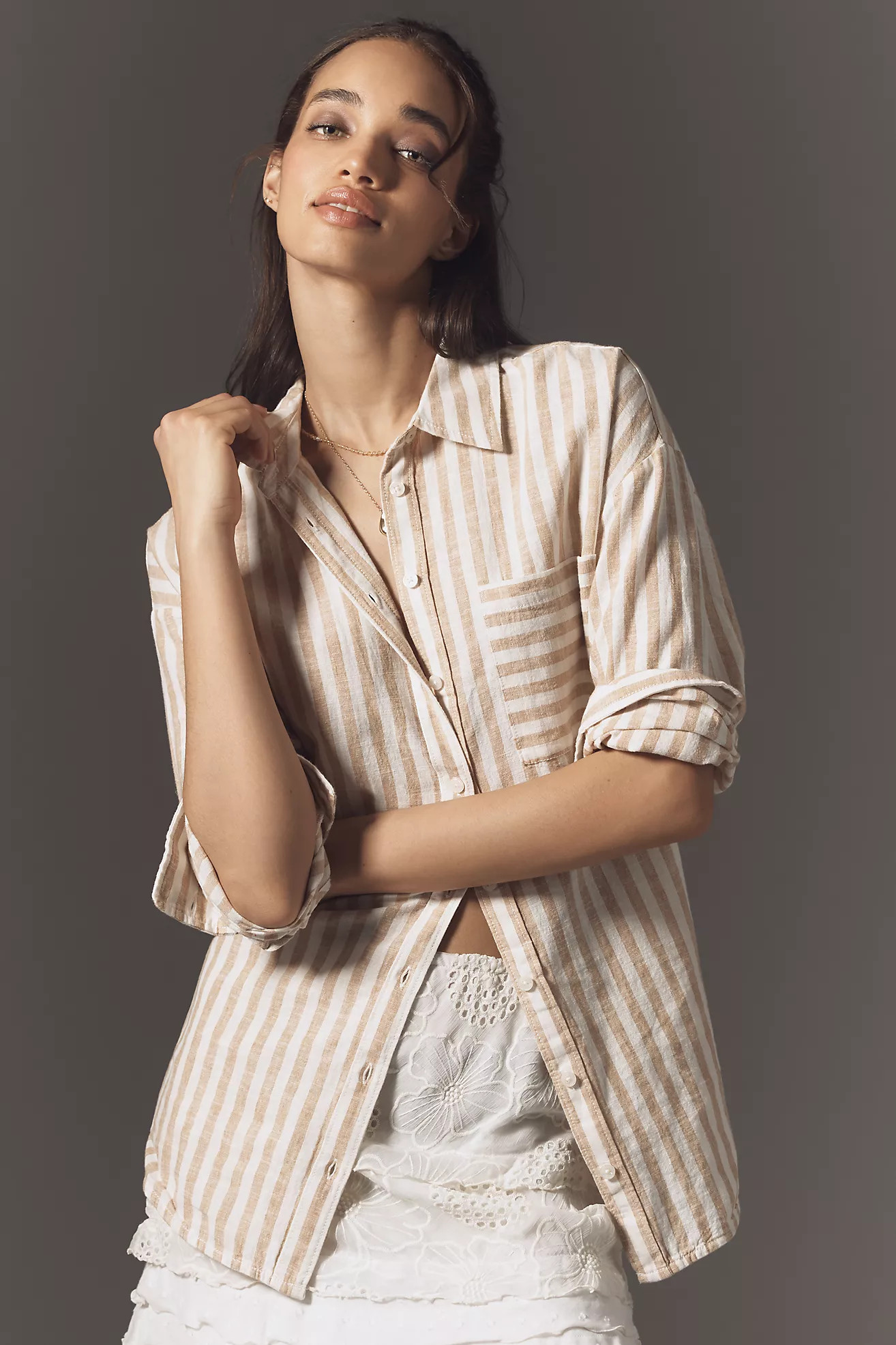 The Bennet Buttondown Shirt by Maeve: Linen Edition | Anthropologie (US)