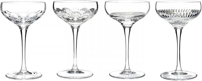 Waterford 159430 Mixology Champagne Coupe 80ml Set of 4, Crystal, Clear | Amazon (US)