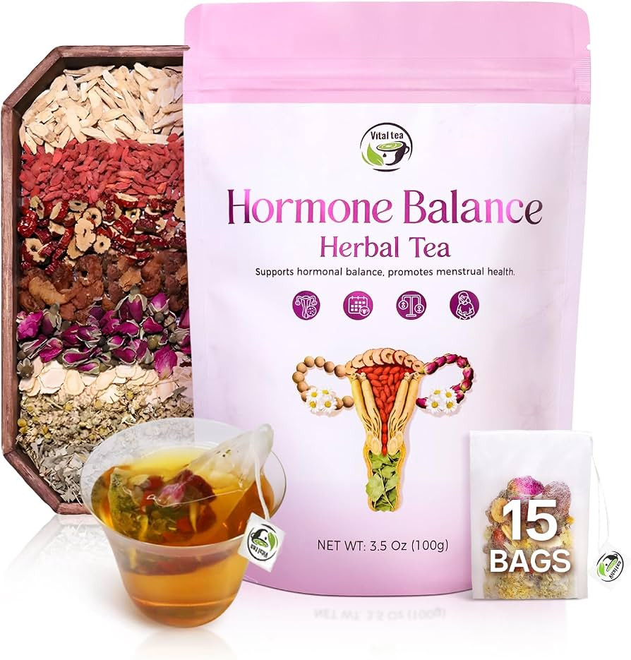 Vital Tea Hormone Balance Tea for Women, Soothing Chamomile & Raspberry Leaf Tea for Menstrual Cy... | Amazon (US)