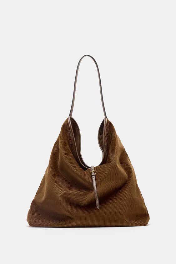 CORDUROY-EFFECT TOTE BAG | Zara UK