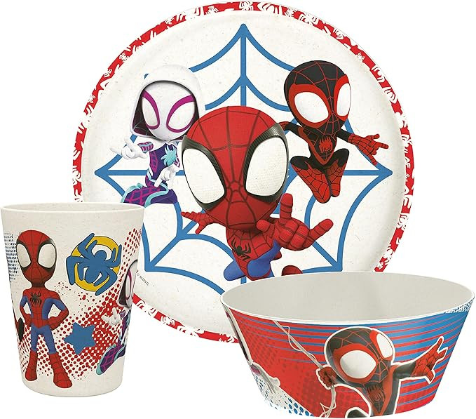 Zak Designs Marvel Spider-Man Dinnerware Set for Kids Includes 8" Plate, 6" Bowl, and 10oz Tumble... | Amazon (US)