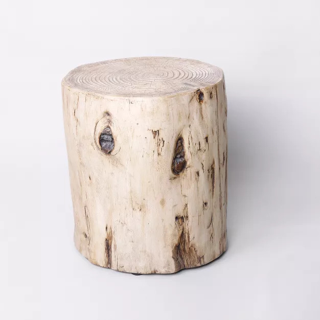 Faux Wood Stump Indoor/Outdoor Accent Table Natural - Project 62™ | Target