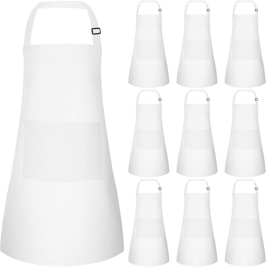 10 Pack Kids Apron Adjustable Children Apron with 2 Pockets Children Chef Painting Aprons for Coo... | Amazon (US)