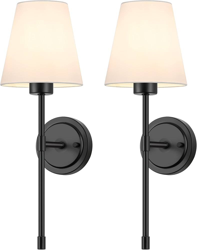 ShineTech Wall Sconces Set of 2, Hardwired Retro Industrial Wall Lamps, Bathroom Vanity Sconces W... | Amazon (US)