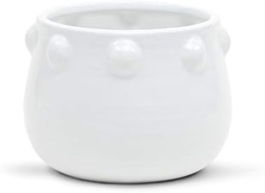 WGV Ceramic Bowl Vase, Width 6.5", Height 5", Knob Pot, Bright Clean White Planter Centerpiece fo... | Amazon (US)