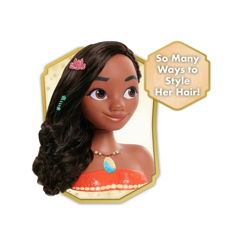Disney Princess Moana Styling Head, 14-pieces, Pretend Play, Kids Toys for Ages 3 up | Walmart (US)