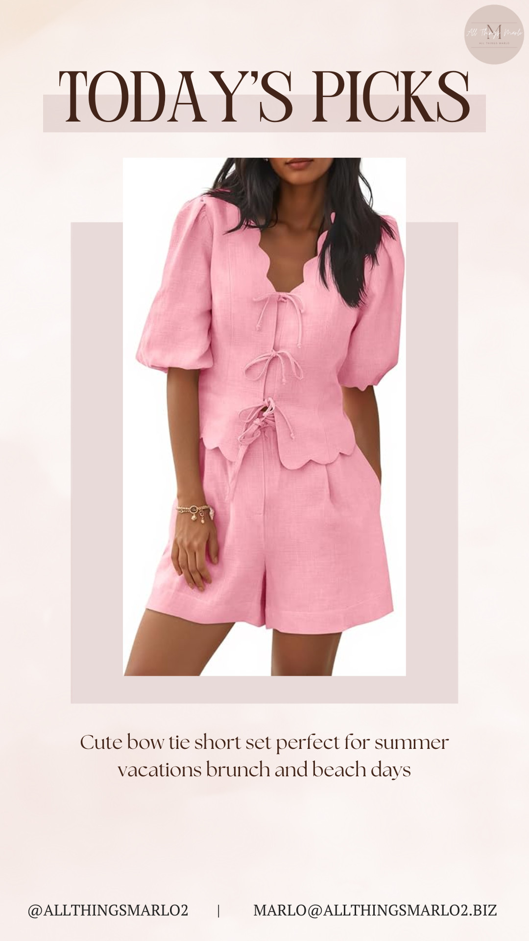 Cute bow tie short set perfect for summer vacations brunch and beach days 

 #LTKSeasonal #LTKWorkwear #LTKTravel
