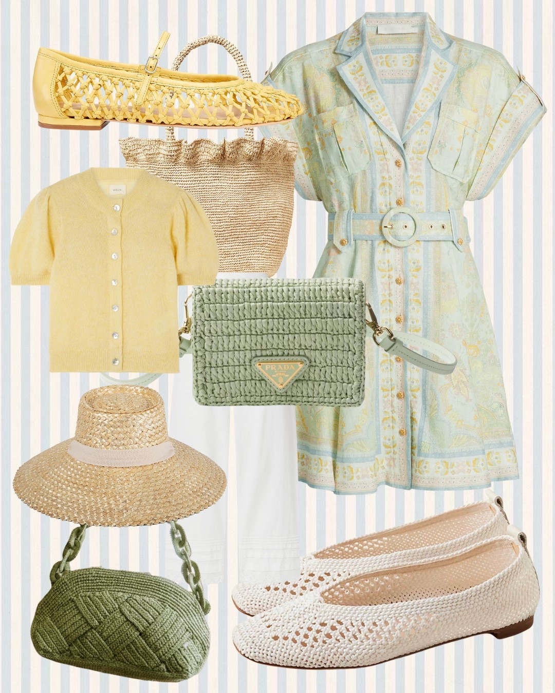 Butter yellow and green look adorable for spring paired with woven flats, bags, and a sun hat.

#LTKStyleTip #LTKSeasonal #LTKOver40
