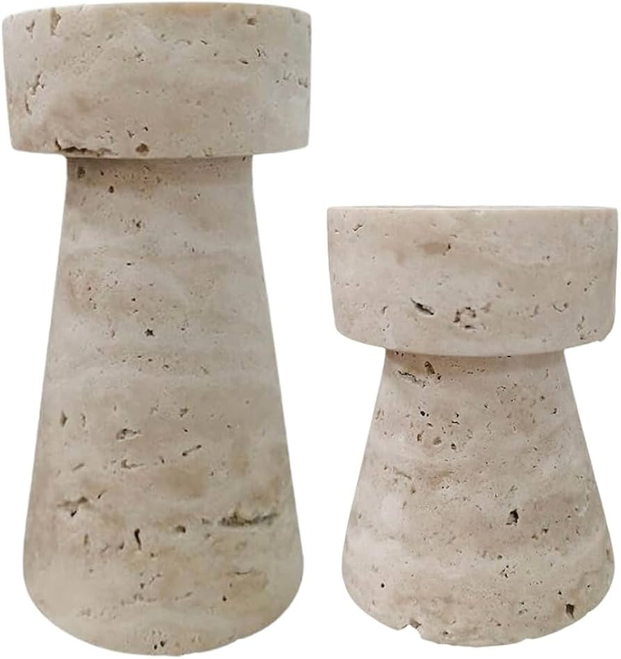 Travertine Stone Candleholder, 6" H | Amazon (US)