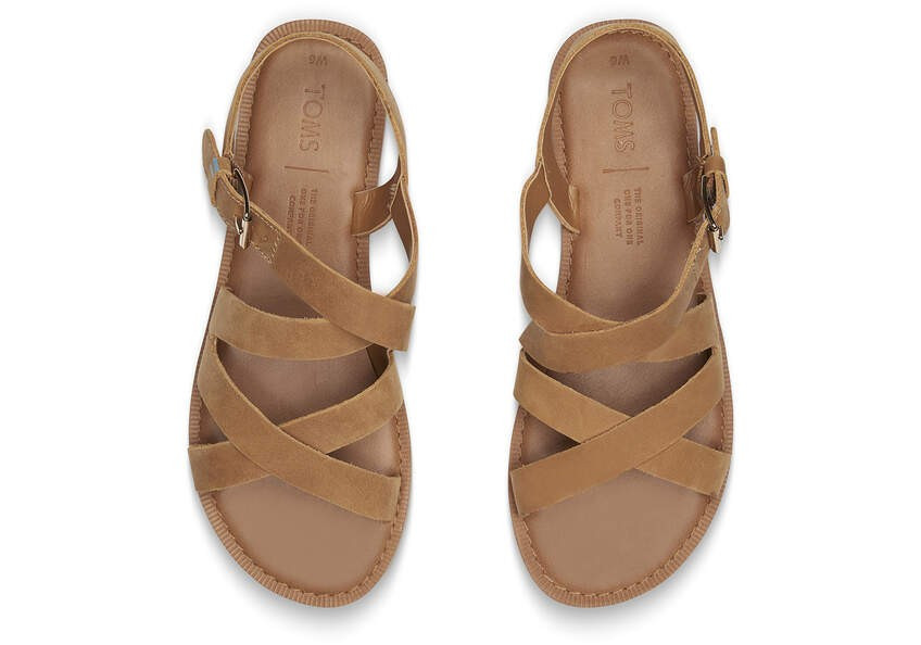 Tan Leather Women's Sicily Sandals | TOMS | TOMS (US)