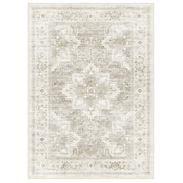 Gianna 9x12 FT Large Polyester Area Rug for Living Room, Machine Washable Low-Pile Rug with Non-S... | Walmart (US)