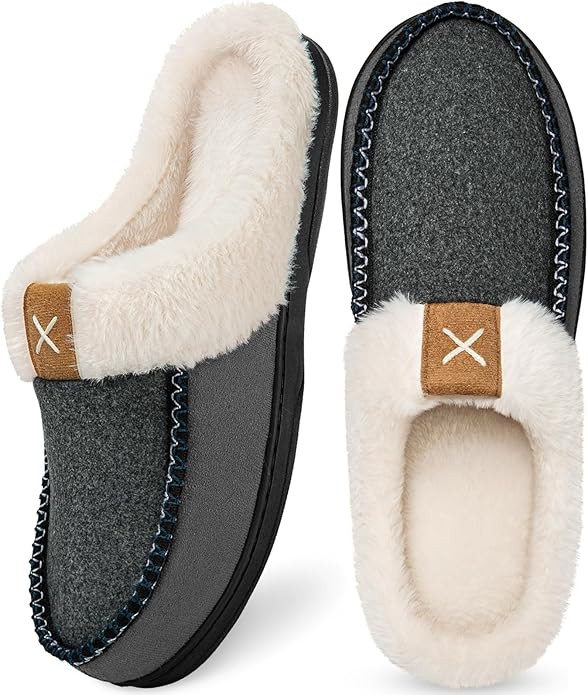 Homitem Mens Slippers Moccasins Memory Foam Fuzzy Slippers for Men Wool-Like Plush Fleece Lined H... | Amazon (US)