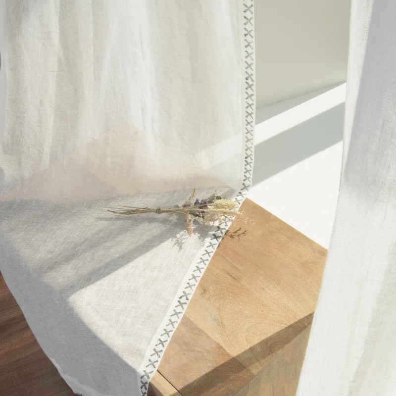 Stefan Linen Sheer Curtain Panel | Wayfair North America