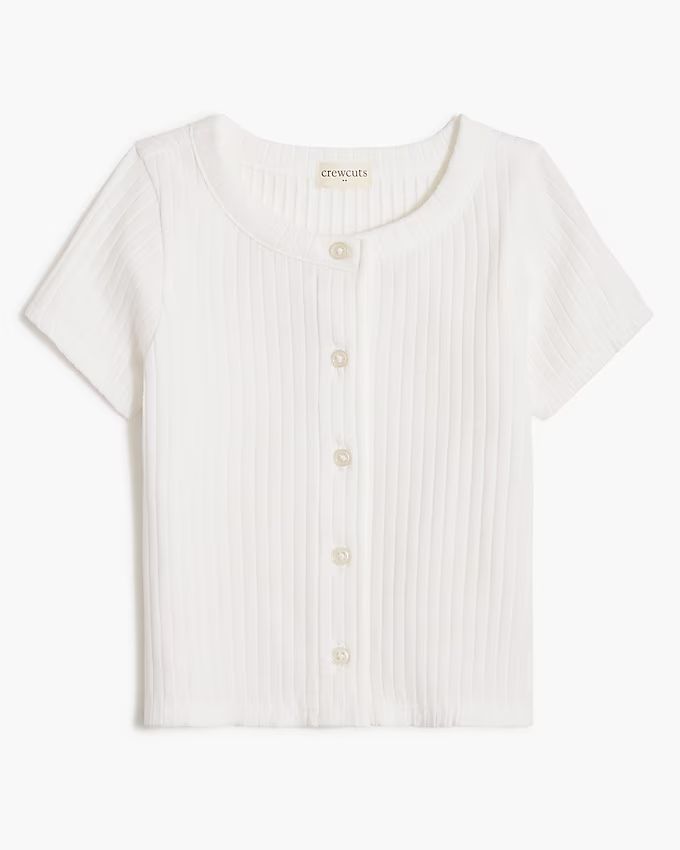 Girls' ribbed button-front tee | J.Crew Factory