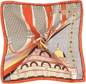 Qyx 35" Square Silk Like Head Scarf - Women's Fashion Silk Feeling Scarf for Hair Wrapping and Sl... | Amazon (US)