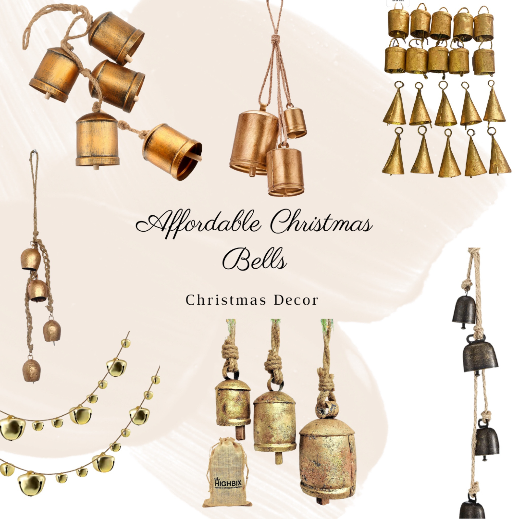 Affordable Christmas Bells. Vintage bells for Christmas decorating ideas. #christmasbells #christmasdecorations #christmasdecor #vintagebells #bronzebells #amazonhome #amazonchristmas 

#LTKhome #LTKSeasonal #LTKHoliday