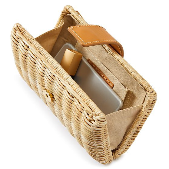 Wicker and Leather Clutch | Mark and Graham