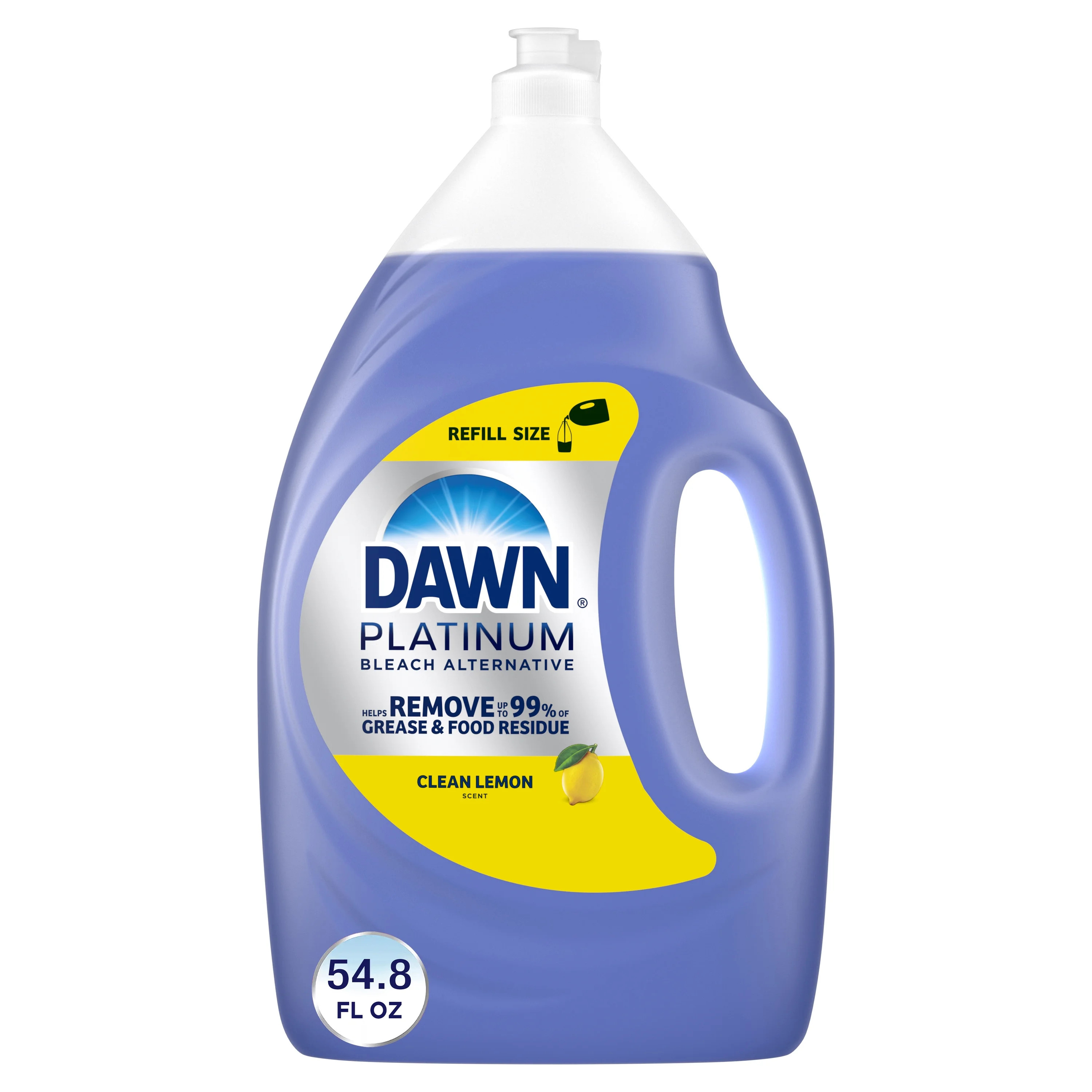 Dawn Platinum Bleach Alternative Dish Soap, Dishwashing Liquid, Clean Lemon, 54.8 fl oz | Walmart (US)