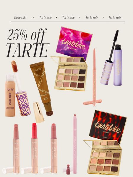 Tarte sale! 25% off @tarte 24 hrs only!! Tartelette palette, Tarte shape tape, lip plump gloss, mascara. 

#LTKsalealert #LTKbeauty #LTKfindsunder50